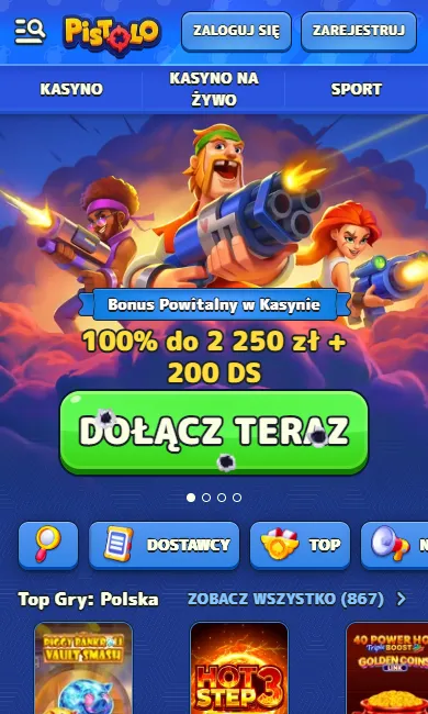 Pistolo Casino Poland na telefonie – ekran mobilny z bonusem i grami